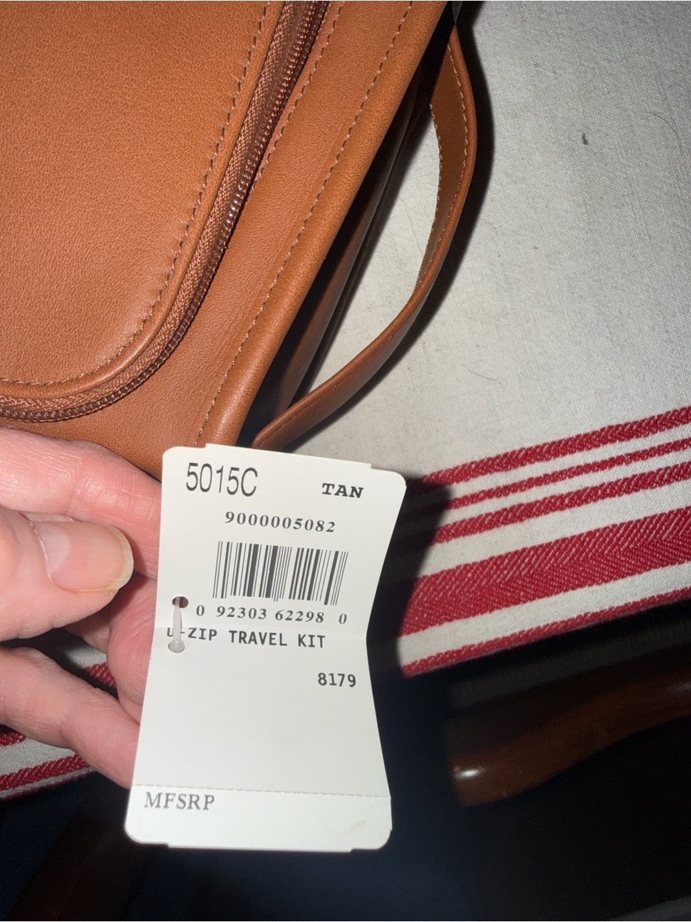 Coach Men's Leather Toiletry Pouch - Tan - Picture 2 of 8